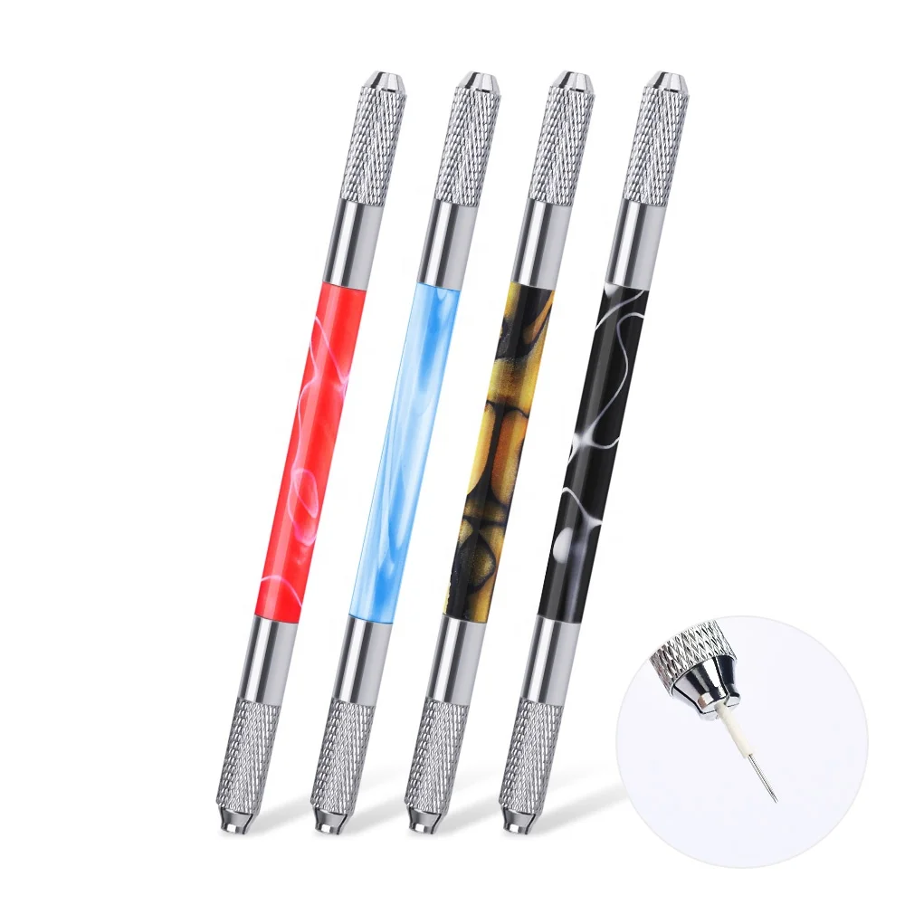 

Permanent Makeup 3D Eyebrow Tattoo Manual Pen Stainless Steel Makeup Microblading Pen Microblanding Pen Pluma Tattoo, Red,gold,blue,black