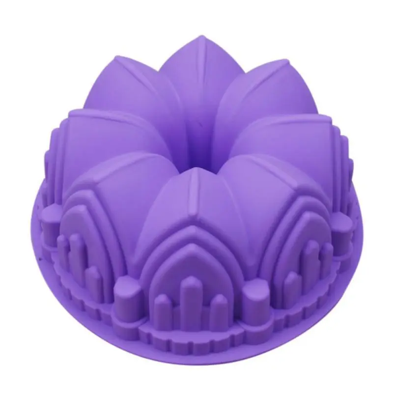 

Food Grade BPA Free Eco-friendly Swirl Shaped 3D Baking Cake Demould Silicone Baking Cake Pan Crown Shape Silicone Cake Mold, Purple, orange, blue,pink