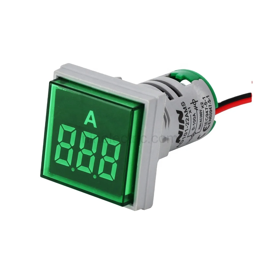 

NIN big digital tube mini square panel led indicator ammeter digital ampere meter indicator signal light ammeter measurement