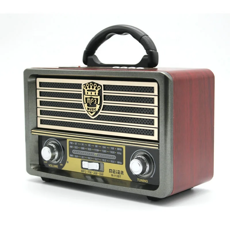 

M-113BT Kemai radio portable am fm radio with remote/usb slot, Grey & champagne