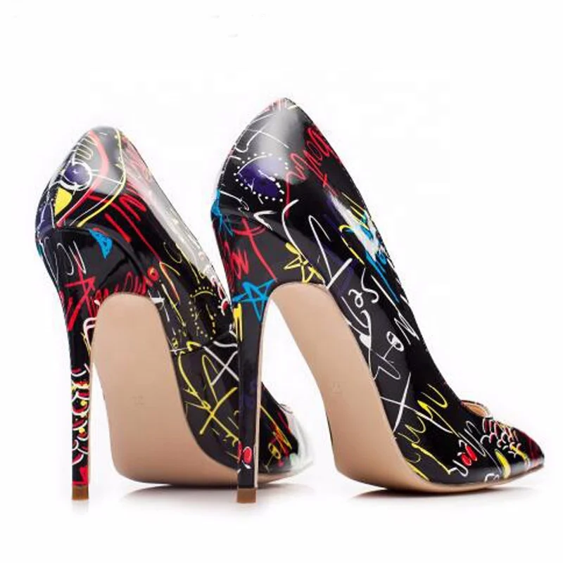 

new pointed thin heel high-heeled shoes with metal decoration fashionable women's shoes