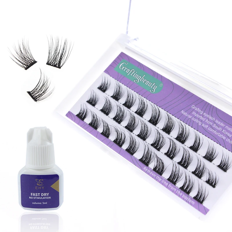 

New DIY eyelash individual 10d 20d 30d cluster lashes premade volume eyelash fans private label, Natural black