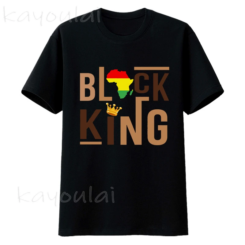 

Black King T Shirt Men Vintage Graphic Tees Men Black History Shirt