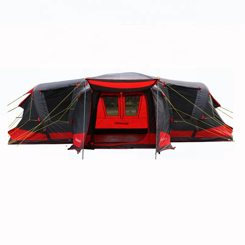 

New Arrival Outdoor Inflatable Glamping Camping Tent 8 Persons for Family Party, Red/grey