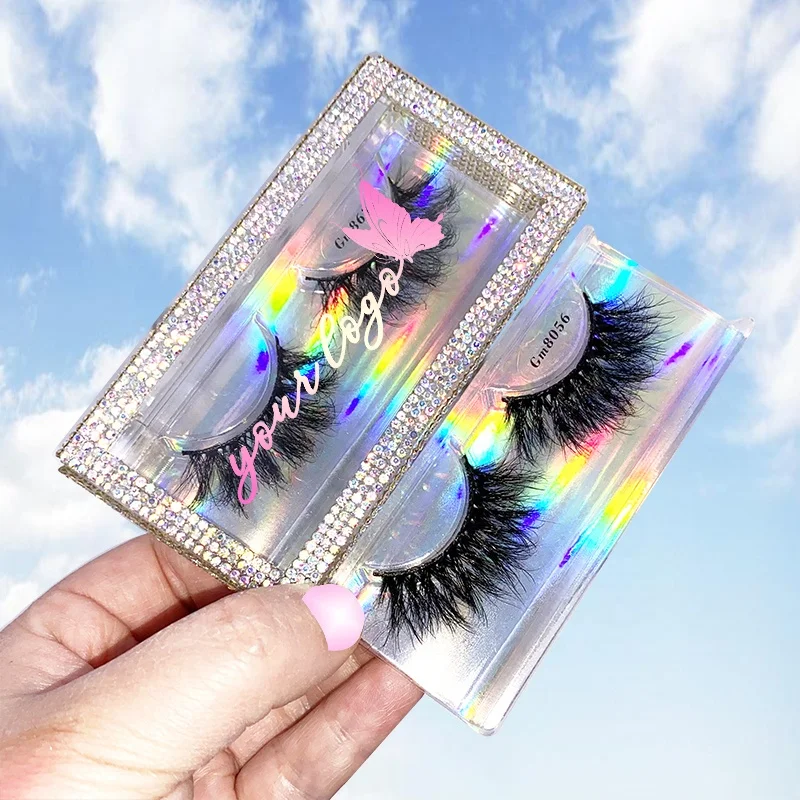 

wholesale own logo 3d 5d lashes cils vendor eye lash full strip false mink eyelashes with plastic lashpackaging box