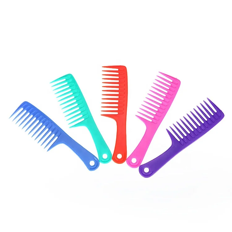 

Wholesale Private Label Plastic Wide Rake Comb Tooth Straight Curl Wet Comb Brush Wide Large Knife Cutter Comb, Pure color