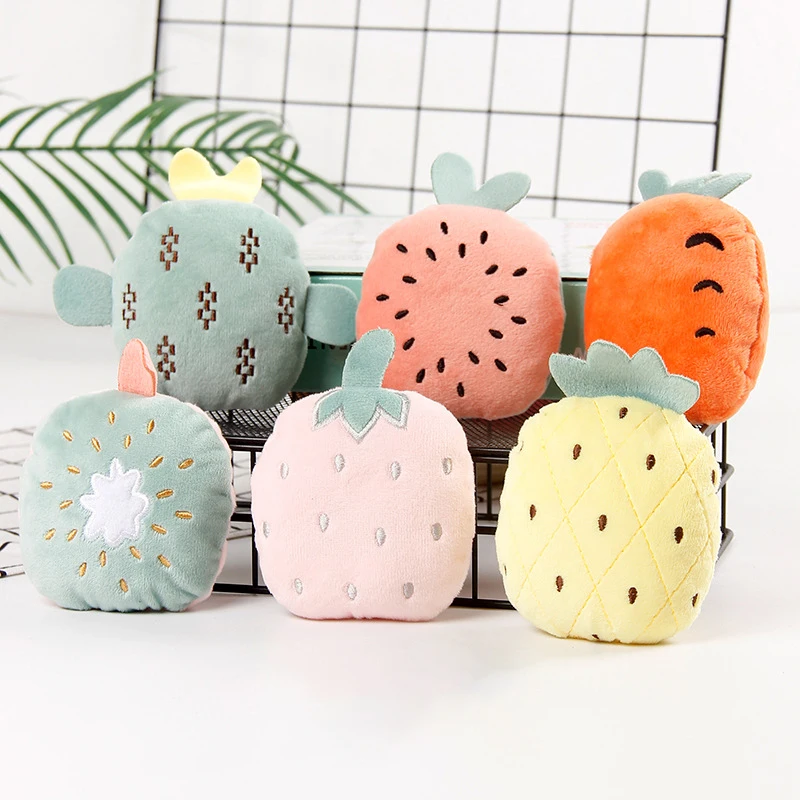 

Playful Plush Cute Pet Dog Bites Toy Fruits Shape Dog Chewing Toys