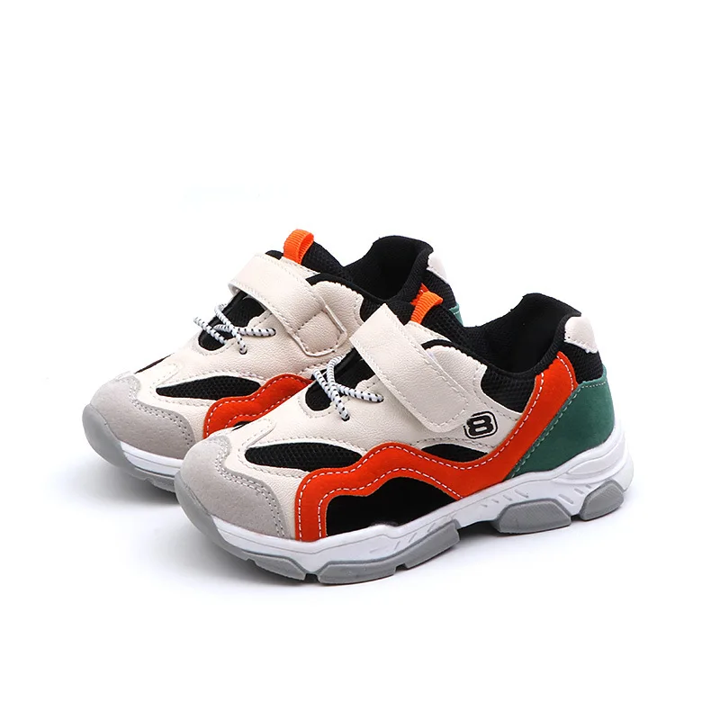 

Hot selling fashion design cheap casual sport casual kid shoe price, Green/orange/pink