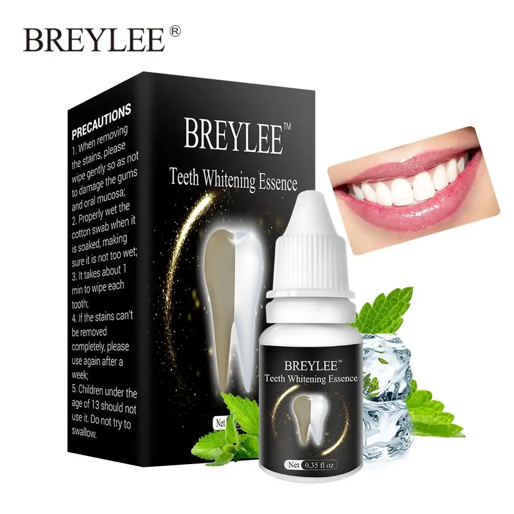 

BREYLEE Teeth Whitening Essence Oral Hygiene Cleaning Serum White Gel Teeth Care Tooth Bleaching Dental Tools Perfect Smile 10ml