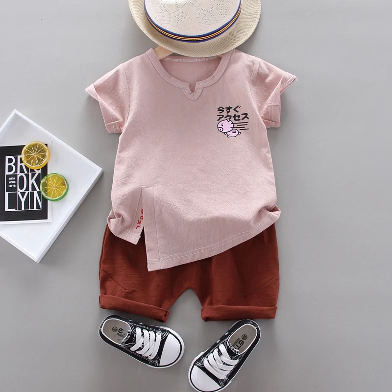 

Dachang supplies children's clothing 0-5 years old children's clothes boy clothing cotton T-shirt shorts two-piece suit