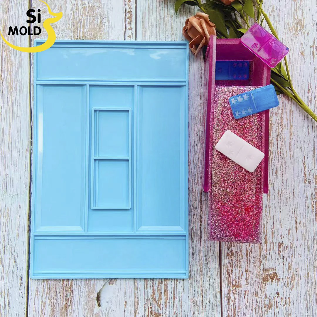 

DIY epoxy resin domino card storage box silicone molds for resin crafts, Stocked or custom