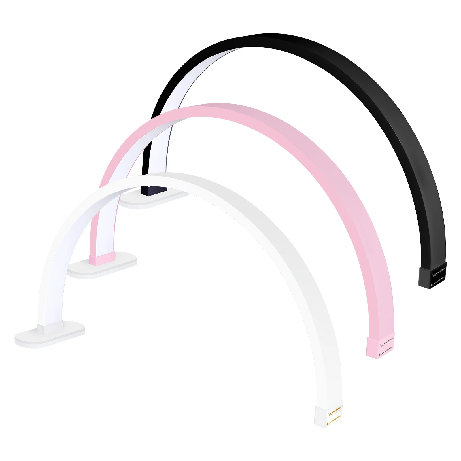 FOSOTO New 19inch Manicure Table Lamp Professional LED Half Moon UV Nail Lamp With Phone Holder Half Moon Desk Light for Nail