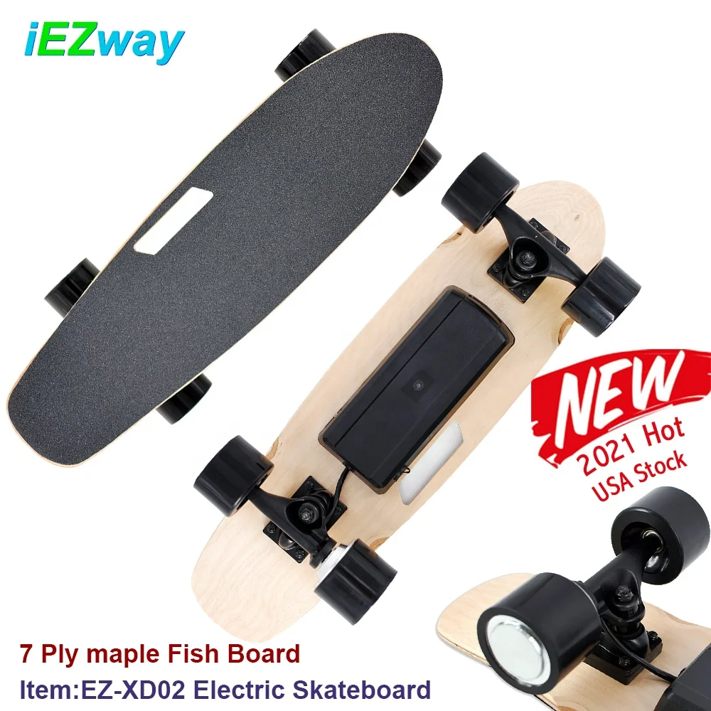 

2021 iEZway Electric Skateboard with Wireless Remote Control 350W Hub Motor Electric Longboard for Adult Teens and Kids