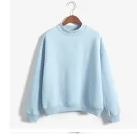 9 Colors M-XXL Cute Women Hoodies Pullover Autumn Coat Winter Plus Velvet Loose Fleece Thick Knit Sweatshirt Female Solid