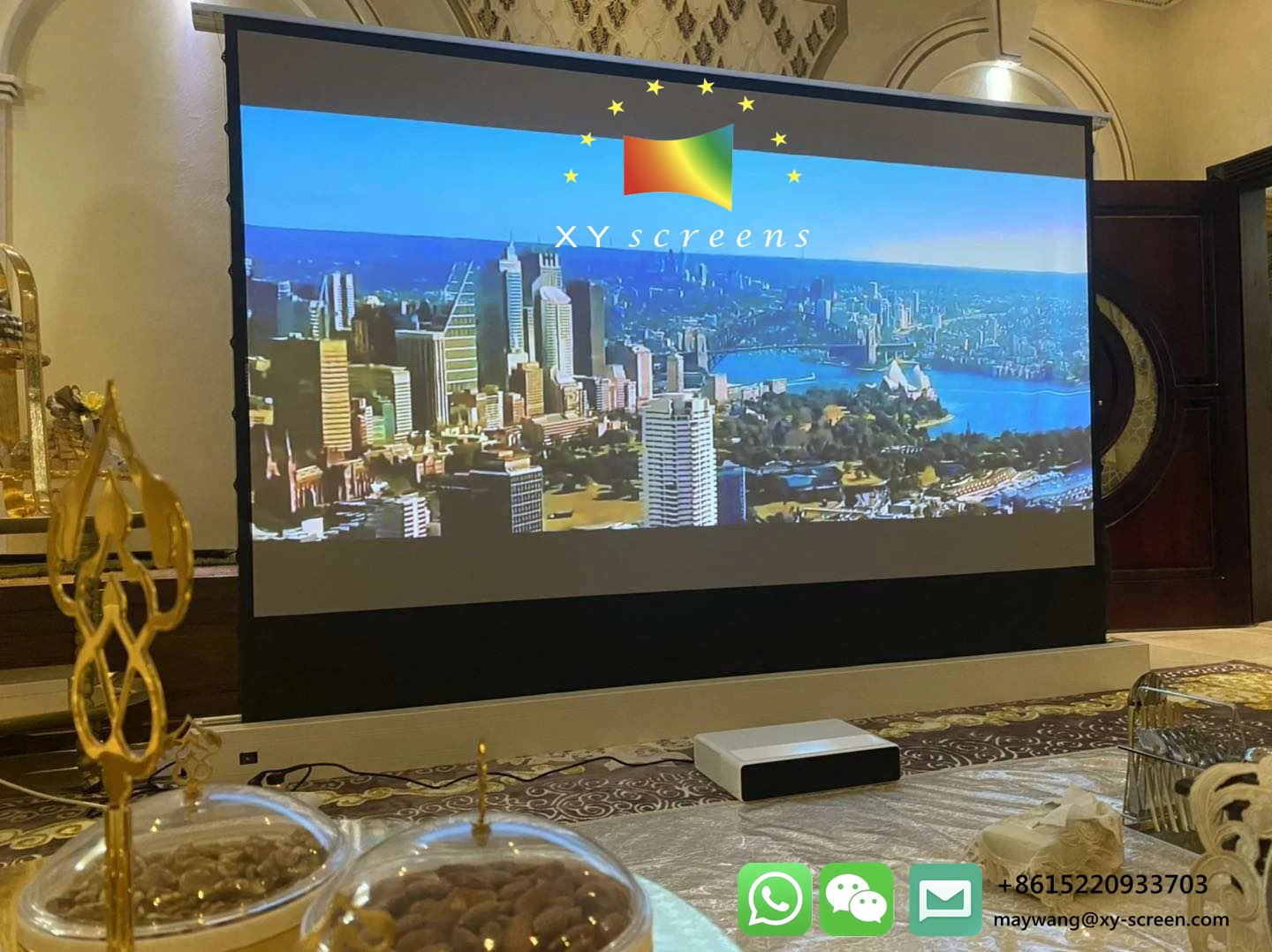 120 Inch Pet Crystal Ust Alr Screen Xy Floor Rising
