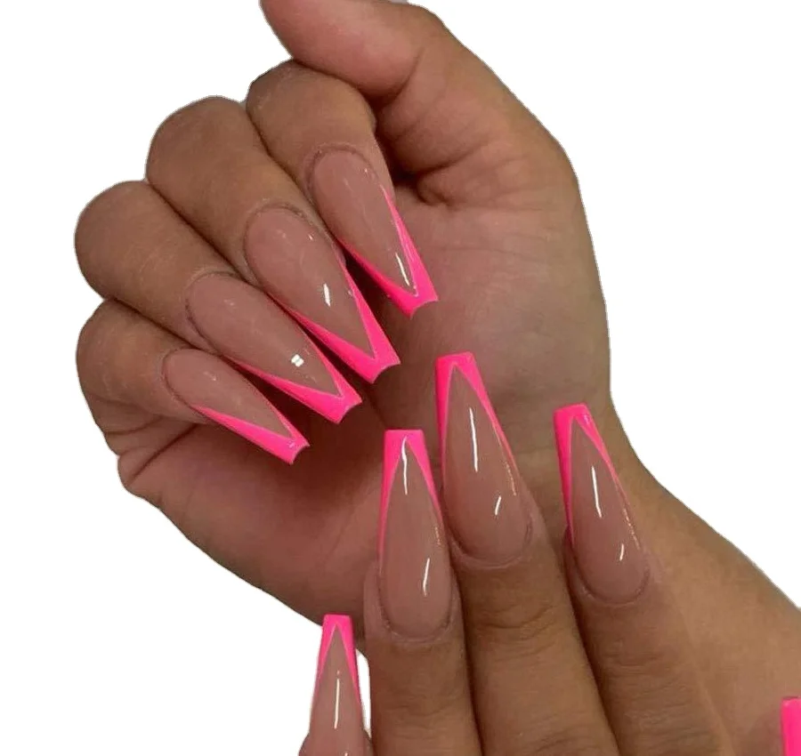 

Hot sale wholesale high quality fashion compression sheet long nails art false nail