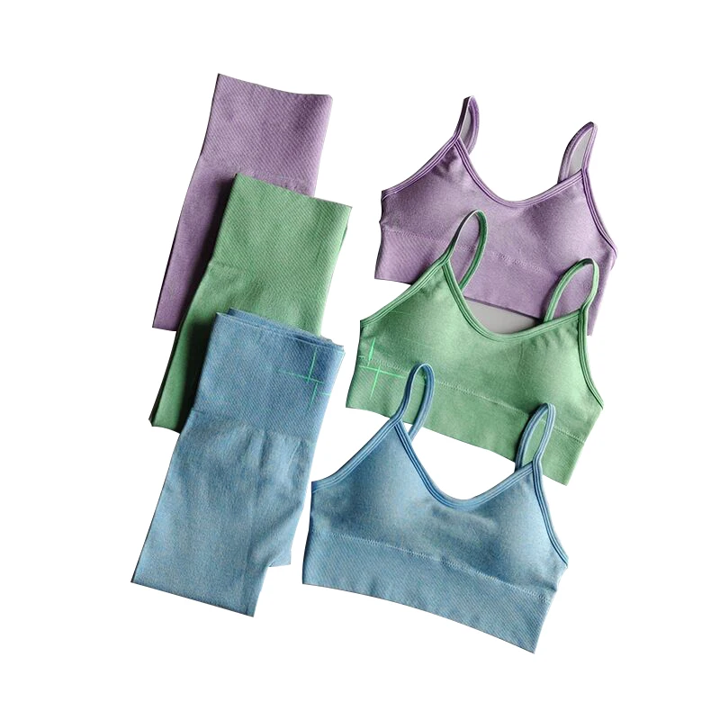 

Seamless Yoga Two Piece Set High Waist Quick Dry Pant Suit Ladies Gym Sports Workout Set Training Tracksuit