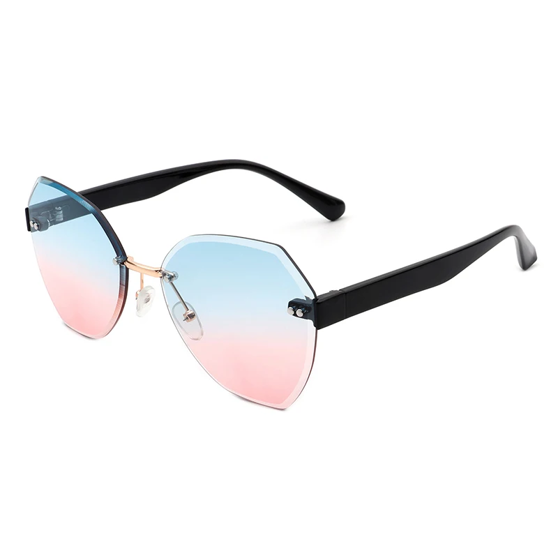 

Newly Kids High Quality Sun Glasses Wholesale Fashion Retro Girls Polygon Proof Uv Rimless Frames Sunglasses