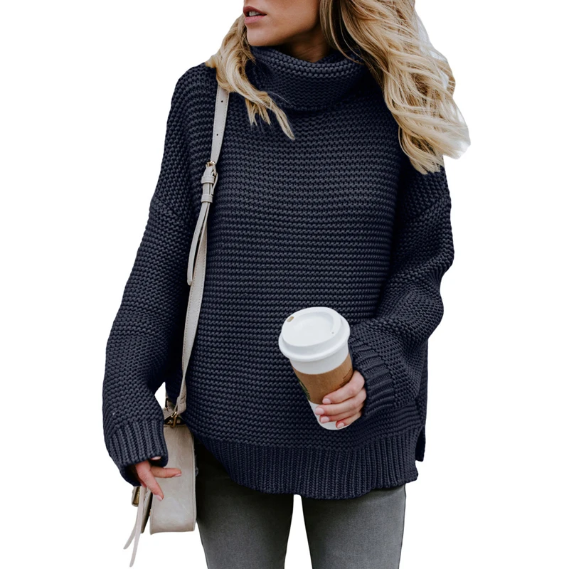 

CHINA factory cheap turtleneck thick pullove sweaters for women