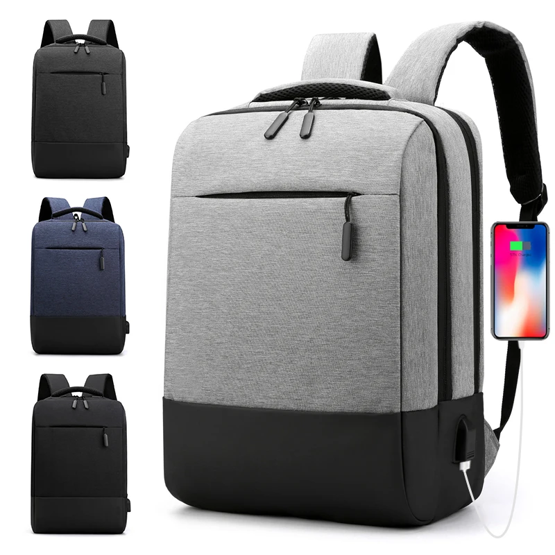 

2021 Customized School Bags Travel Waterproof Usb Charging bagpack Men And Women Backpack, Black/grey/blue/light grey