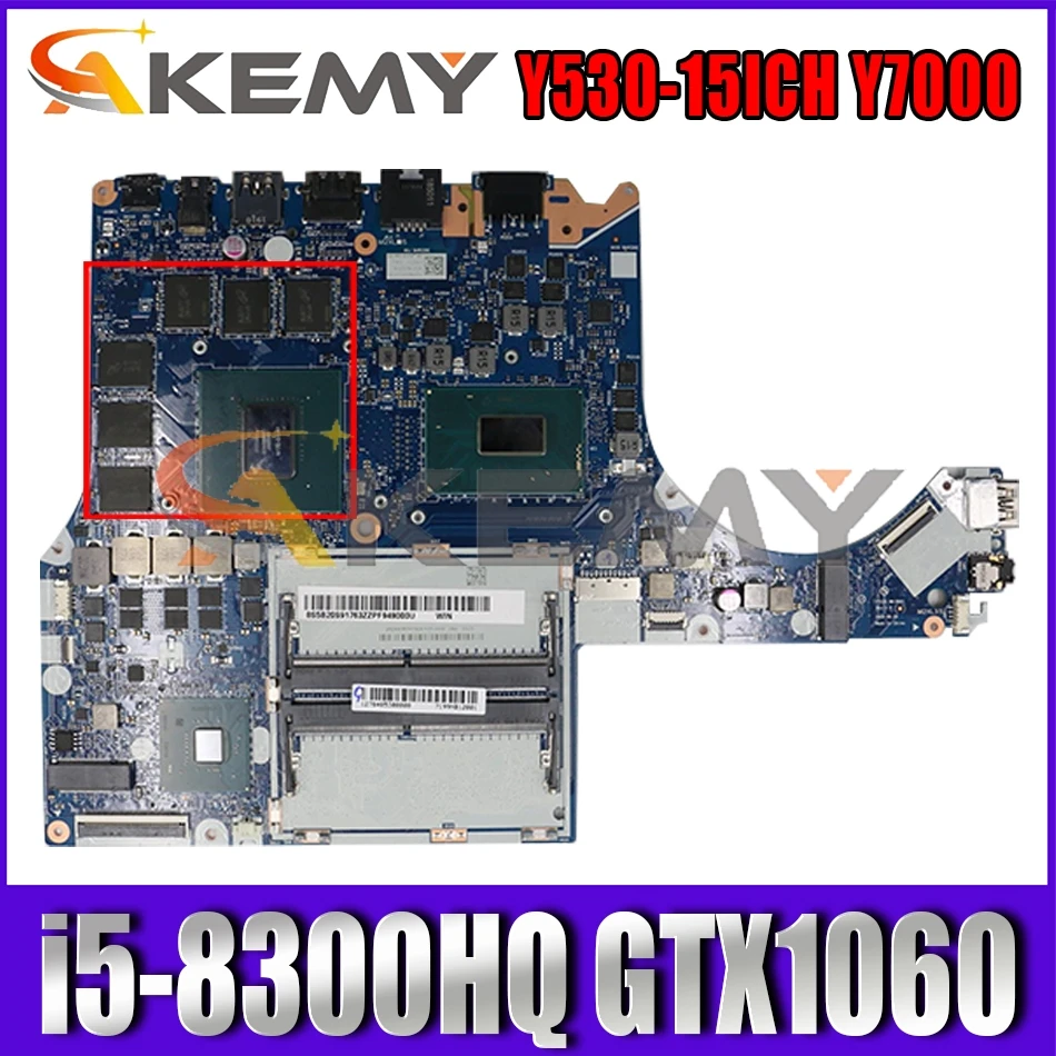 

For Y530-15ICH Y7000 laptop motherboard NM-B961 FUR 5B20S91769 CPU i5-8300HQ GPU GTX1060 100% test work Mainboard
