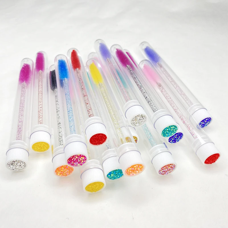 

Stylish Cleaning Eyelash Brush Wand Tube Diamond Mascaras Disposable Spoolies