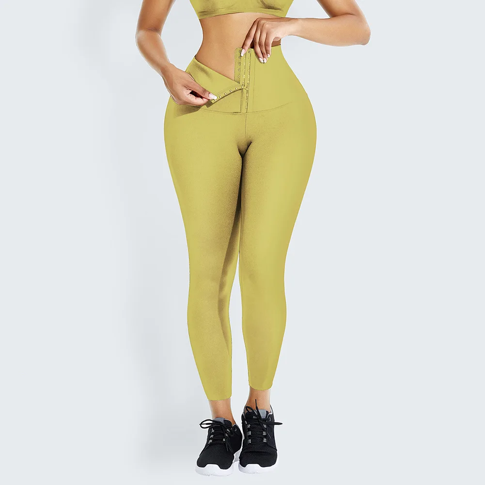 

2021 slimming belt High Waist Women Fitness Tights Shapewear Waist Trainer Leggings