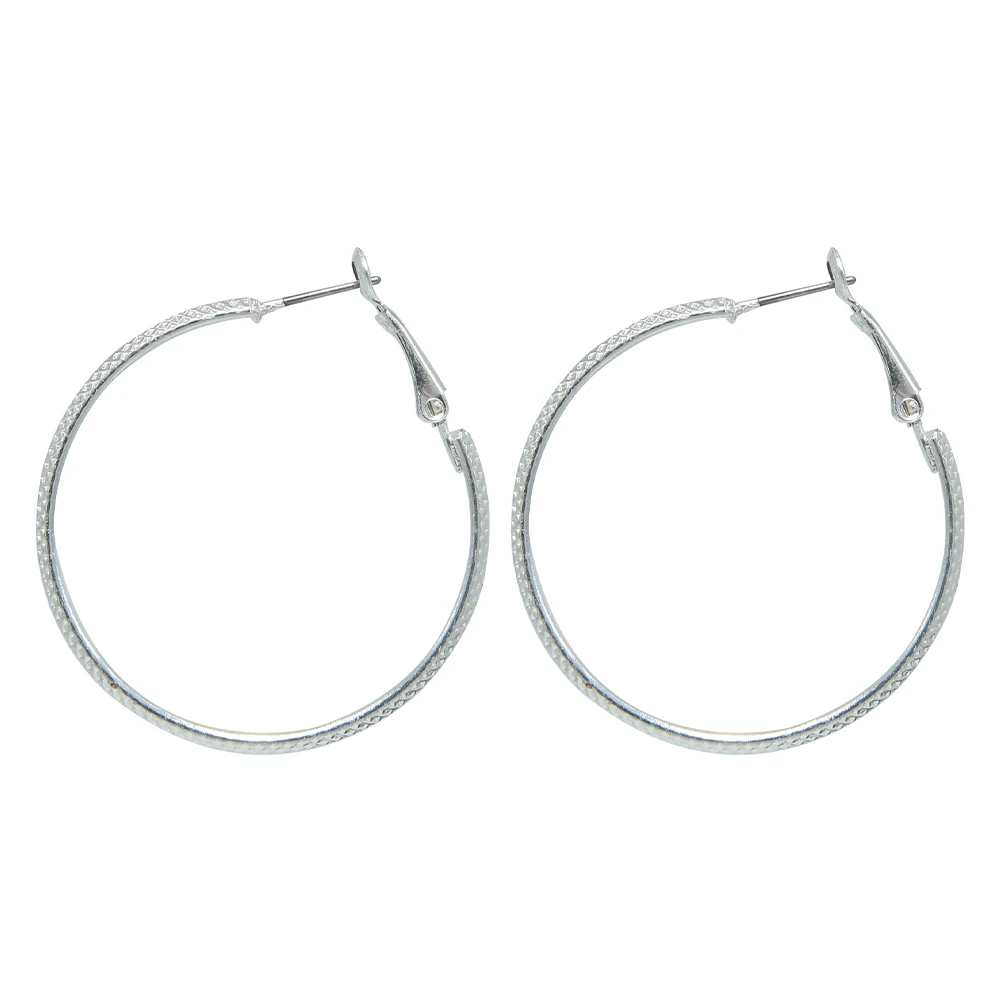 

Veijer Daily Wear Simple Female Silver Plated Round Hoop Earring