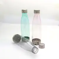 

Food grade BPA free 1000ml single wall plastic cola shape drinking water bottle 304 stainless steel lid