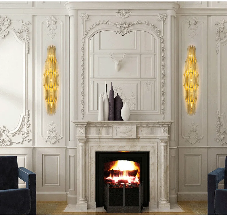 Modern design luxury long wall light hotel villa living room led light wall mount