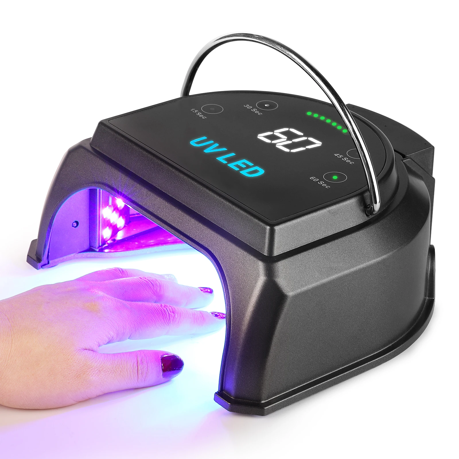 

2021 ODM/OEM Nail Salon Professional Cordless Rechargeable Portable Electric Gel Nail Curing Lamp Dryer Sun 60W UV LED Nail Lamp, White+black