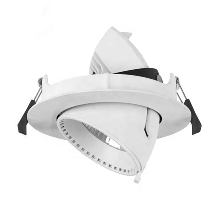Recessed adjustable 8W15W 30W 40W cob led gimbal tiltable grille down light for projects commercial