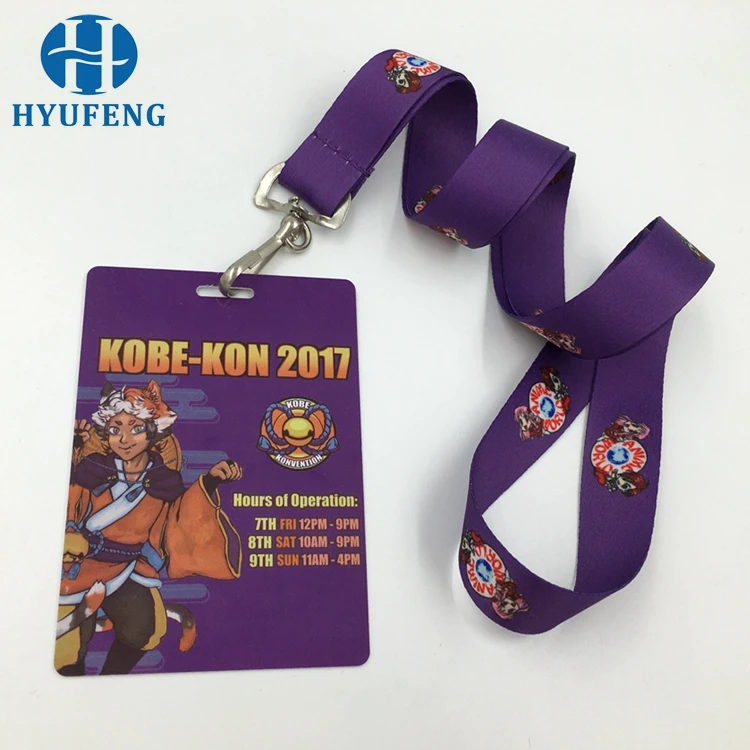 
Factory Cheap Custom Printed Polyester Lanyard With PVC Card 