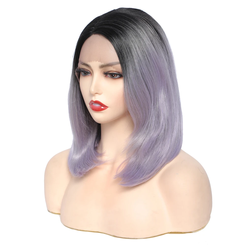 

Ombre silver Color Synthetic Wig Natural Wearing Synthetic Hair Wig Good Quality Heat Resistant Synthetic Hair Supplier