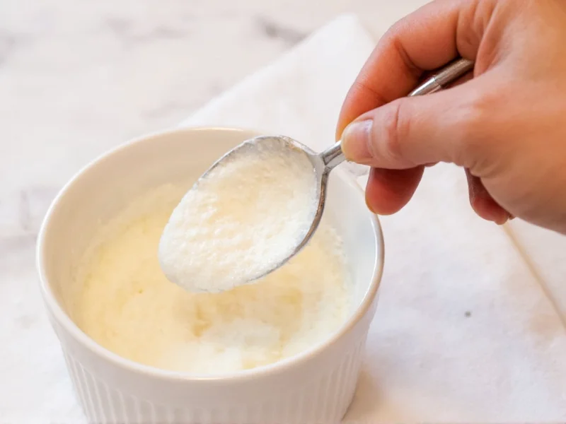 Mixing baking soda paste for wasp sting treatment