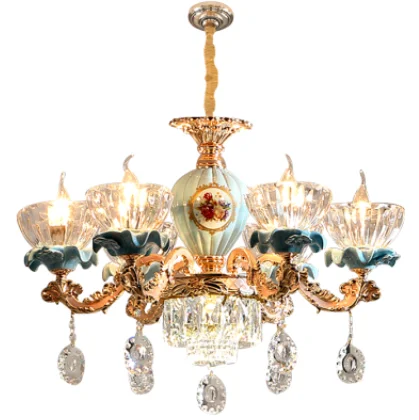 candle  8 light empire china led decorative chandelier gold luxury