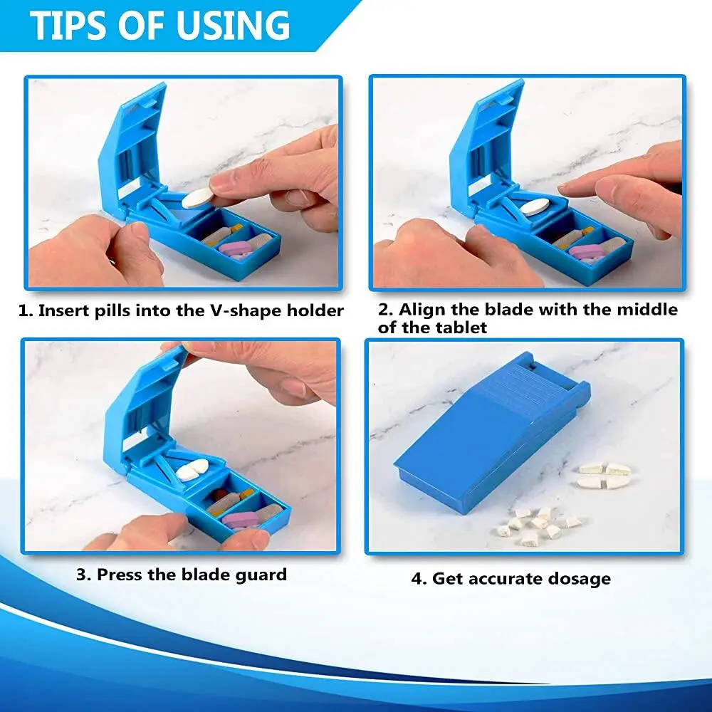 High Quality Portable Plastic Pill Cutter Medicine Pill Crusher Tablets