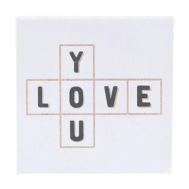

4x4 inch love you stand up Home Decor wooden box sign for home decoration
