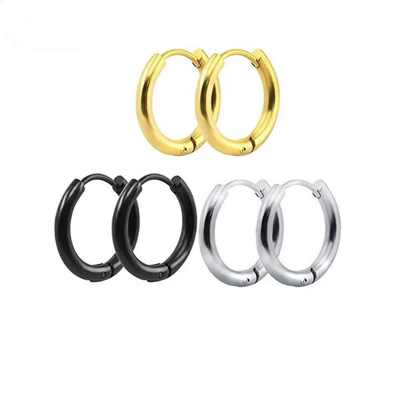 

Stainless Steel  Huggie Hoop Earring Simple Style Fashion Earring, Silver color/gold color/rose gold color/black/rainbow