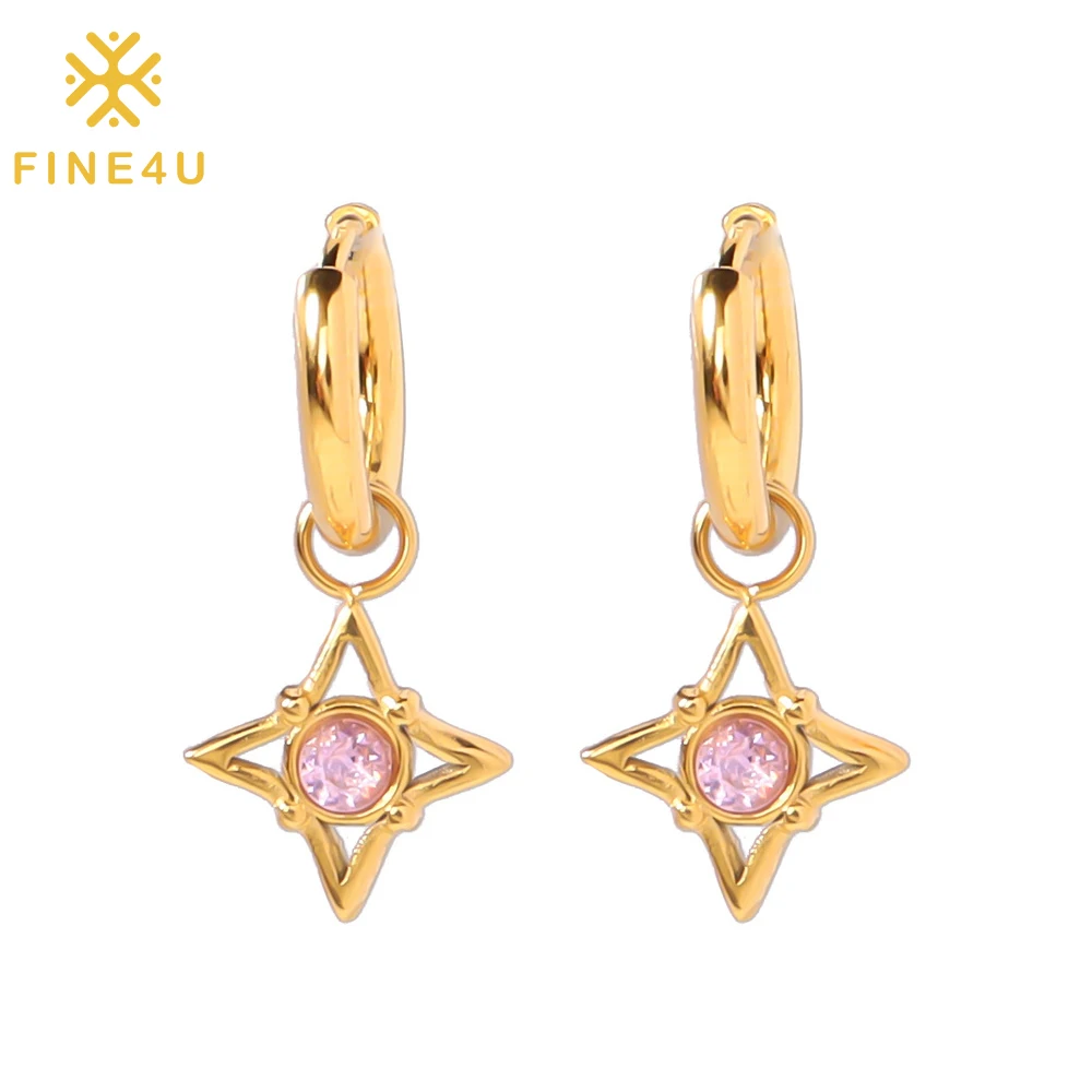 

New Arrival Luxury Women Jewelry Accessories Vintage Cubic Zirconia Reinhstone Star 18K Drop Earrings