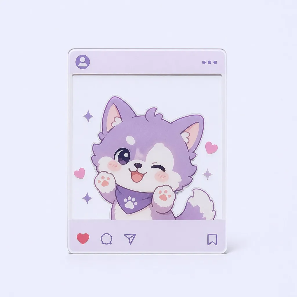 Polaroid Style Puppy Transparent Card