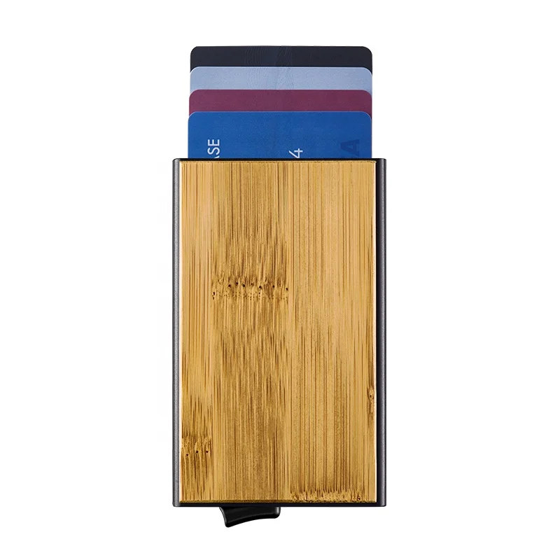 

Patent Right DIY Mens Aluminum RFID Card Holder Wooden & Bamboo Card Holder