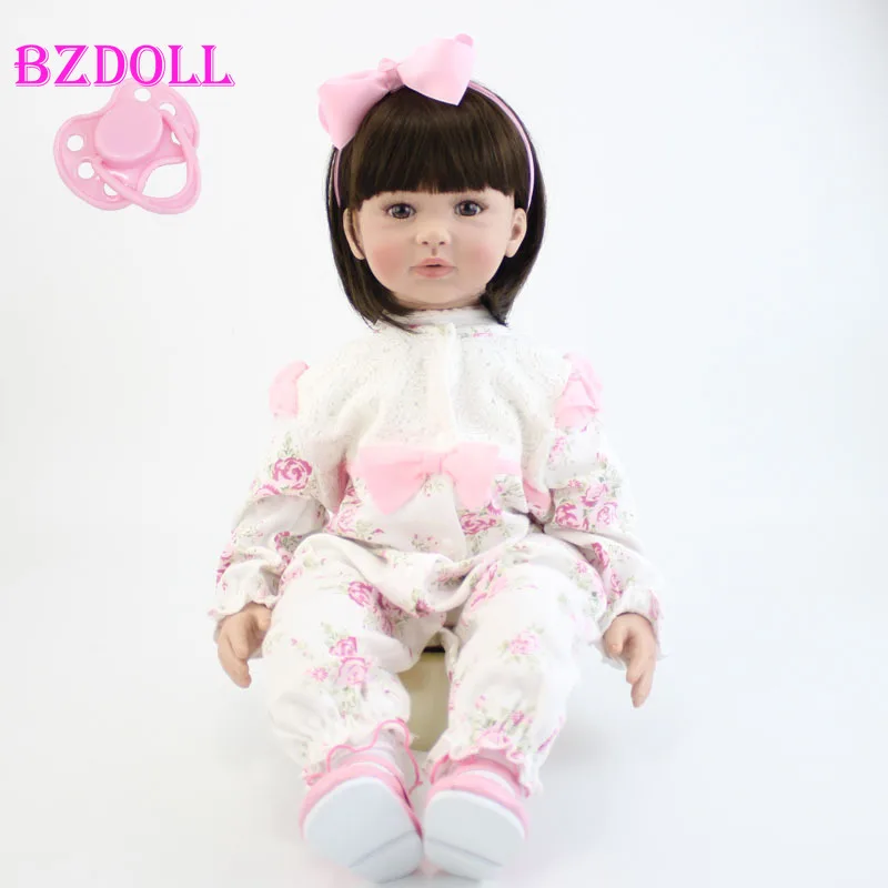 

60cm Silicone Reborn Baby Doll Toy Realistic 24" Vinyl Toddler Princess Bebe Alive Girls Bonecas Birthday Gift