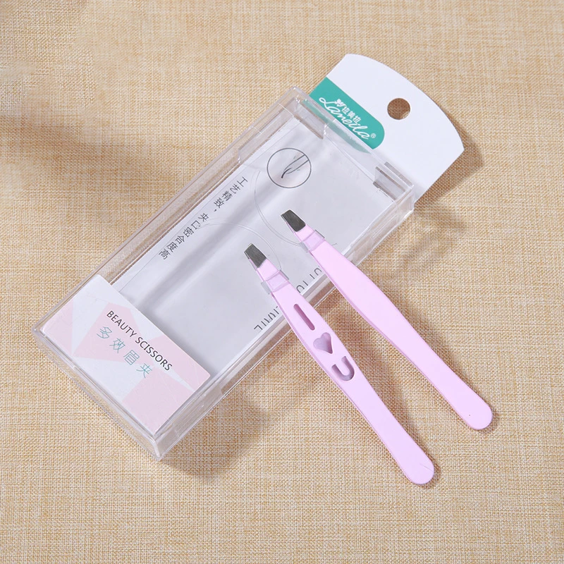 

LAMEILA Pink Stainless Steel Eyebrow Tweezers Eyelashes Extension Hair Clips Makeup Tools A222, Pink or customized