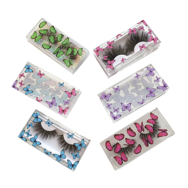 

butterfly eyelash packaging box eyelashes mink 25mm butterfly shape eyelashes box, Custom color accepted