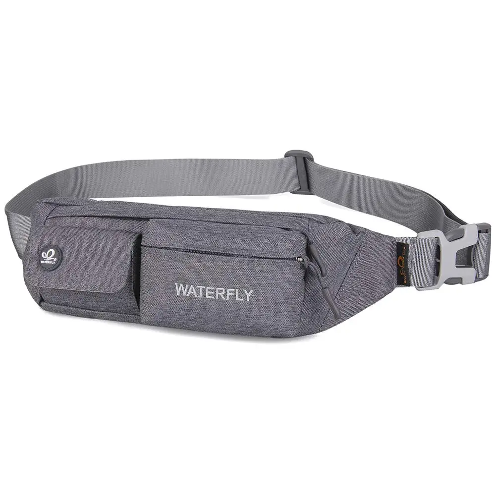 

Custom logo waterproof Fanny Pack Slim straddle chest bag with 4 pockets Fashion adjustable belt waist bag, 17colors