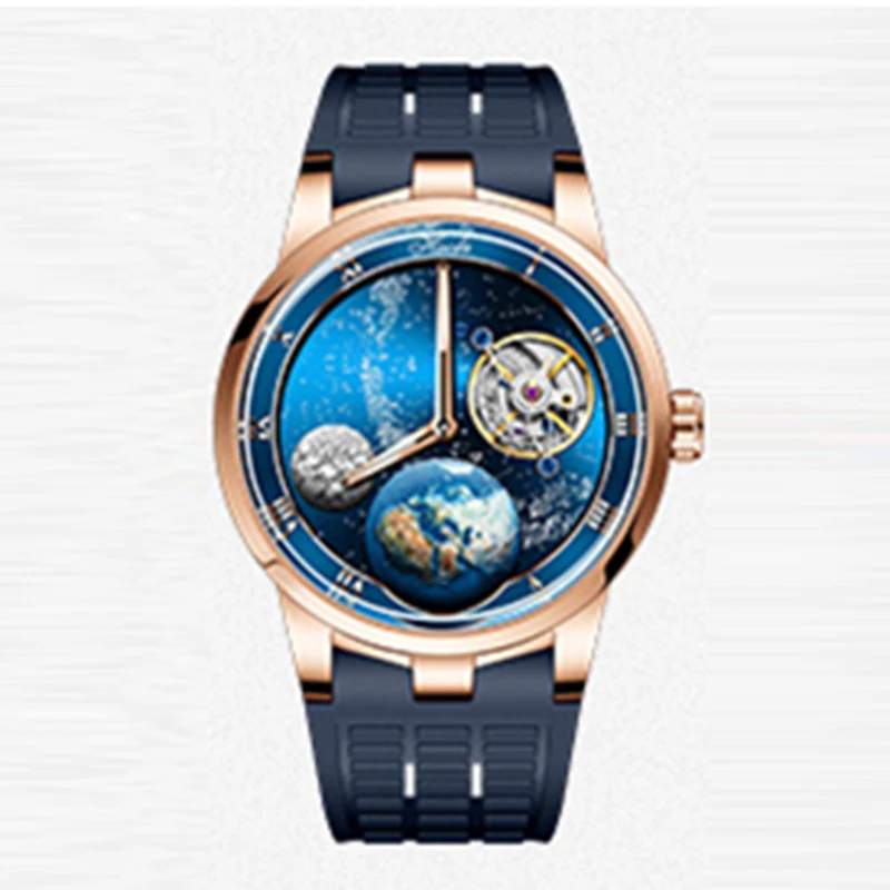 

Carrousel Mechanical Watch For Men Sapphire Karrusel Starry Power Reserve 80H Wristwatches Luxury relogio masculino