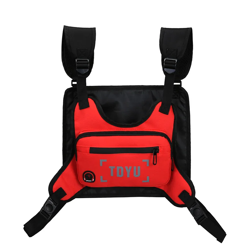 

HUALIAN Wholesale fashion reflective men vest strap crossbody should sling bag custom chest rig bag