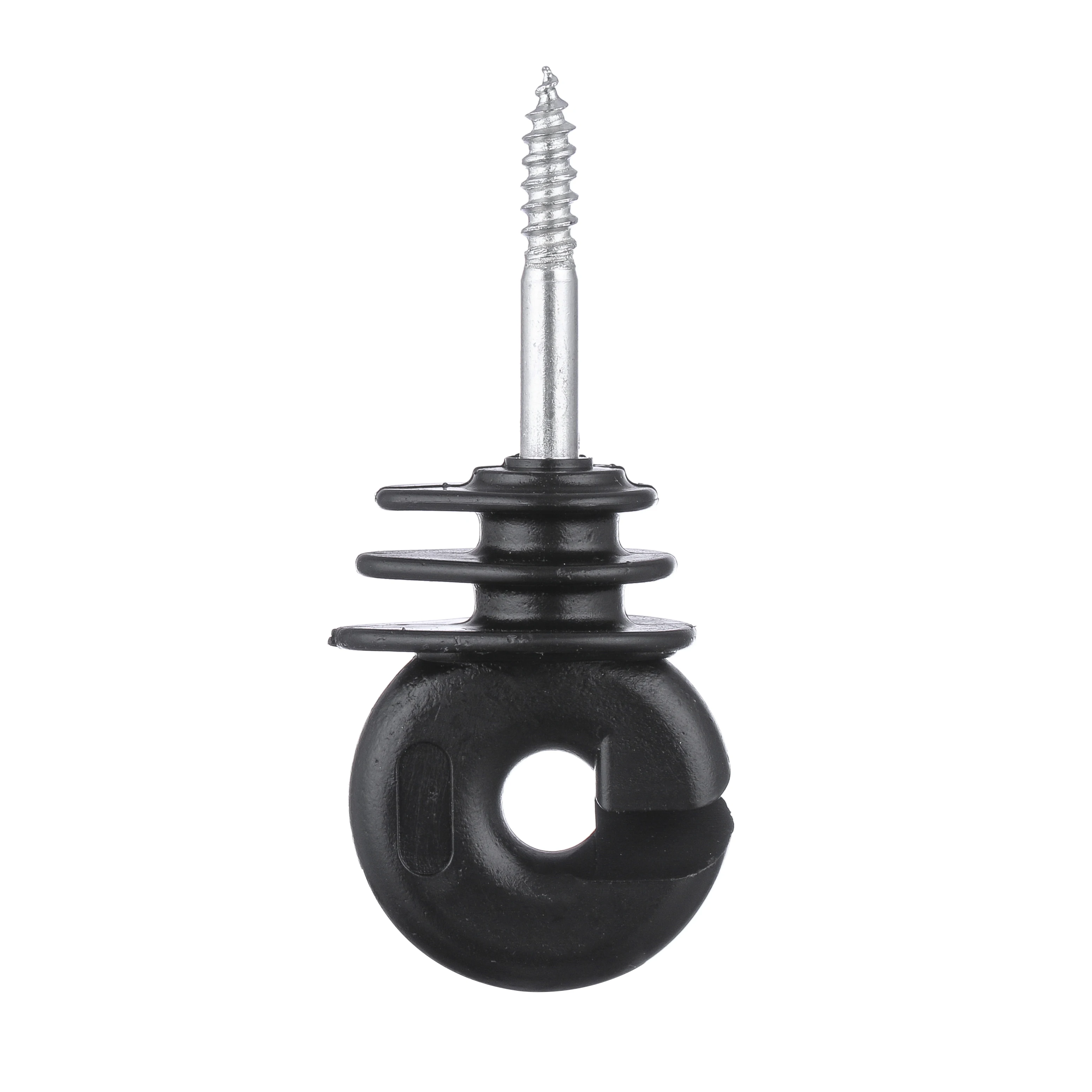 

Manufacturer Factory Price Electric Fence Wood Post Screw-In Ring Insulator Terrui INS067 Animal fence insulator, Black or customized