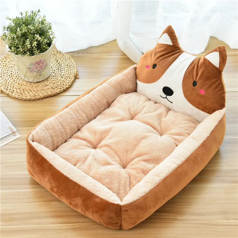 

Pet Bed Soft Washable Dog Bed Cotton Inside Colorful Bite Resistant Sleeping Supply Cartoon Design Pet Bed, Custom